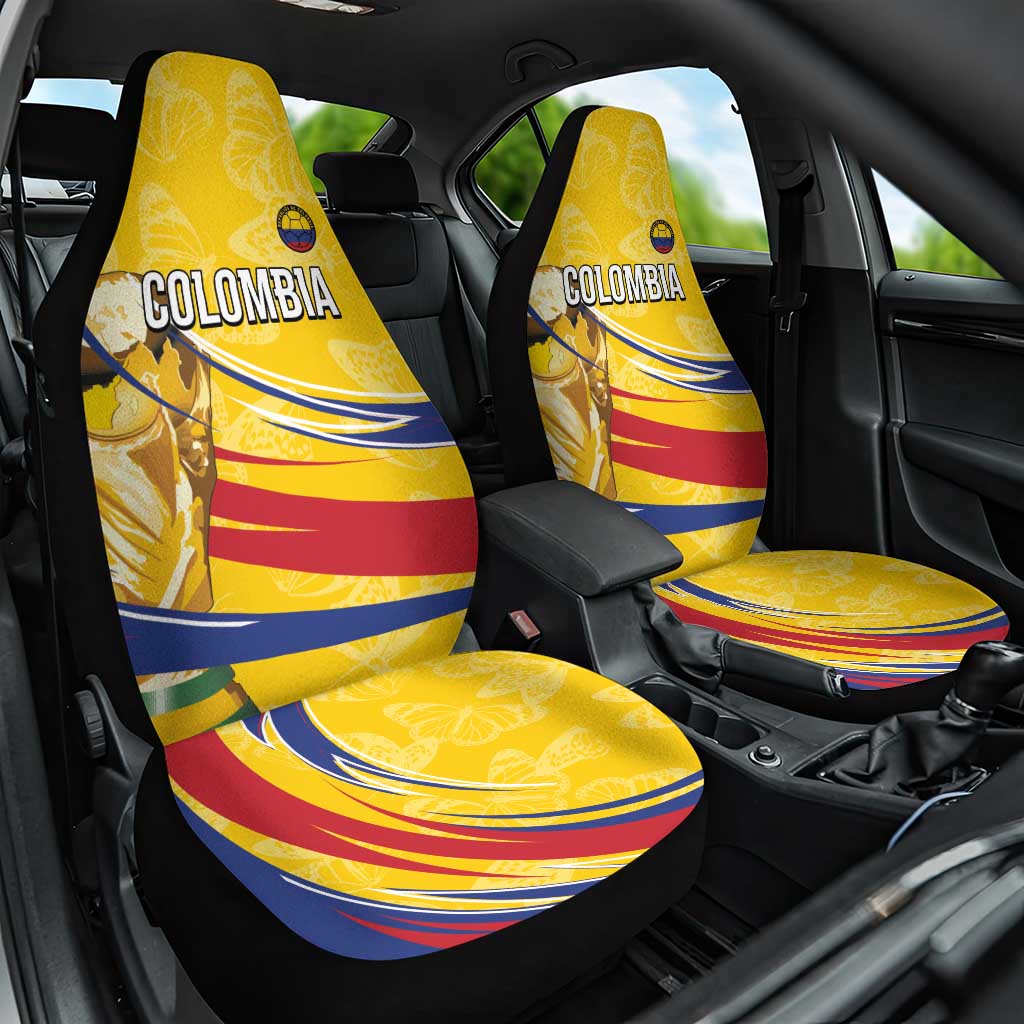 Colombia Football Car Seat Cover WC2026 Butterflies Inspired