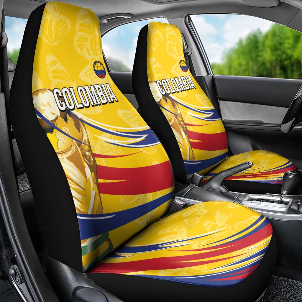 Colombia Football Car Seat Cover WC2026 Butterflies Inspired