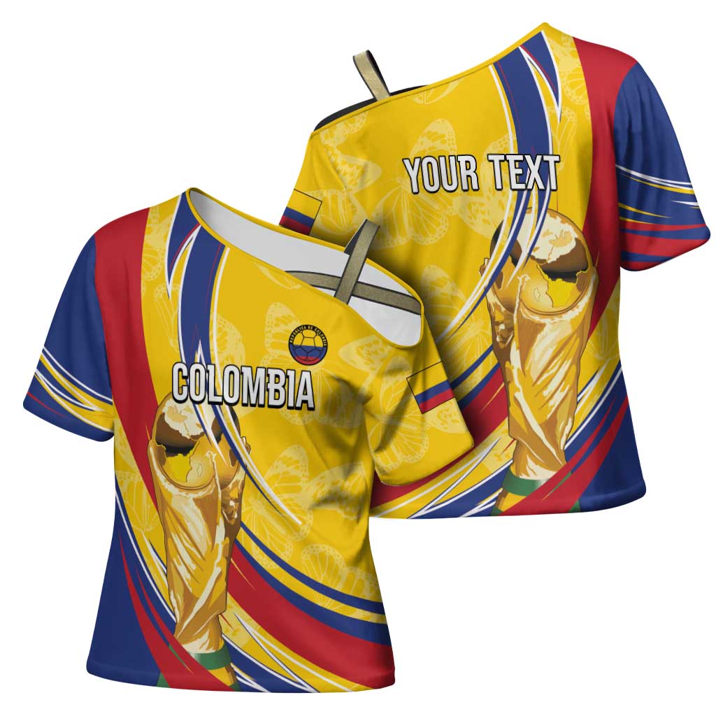 Colombia Football Personalized Cross Shoulder Shirt WC2026 Butterflies Inspired
