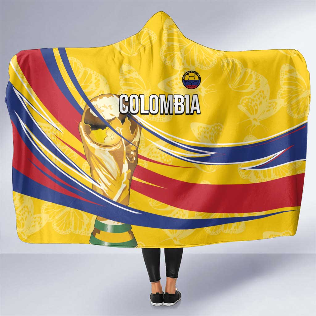 Colombia Football Hooded Blanket WC2026 Butterflies Inspired