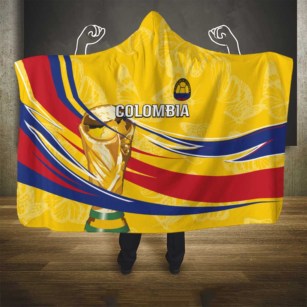 Colombia Football Hooded Blanket WC2026 Butterflies Inspired