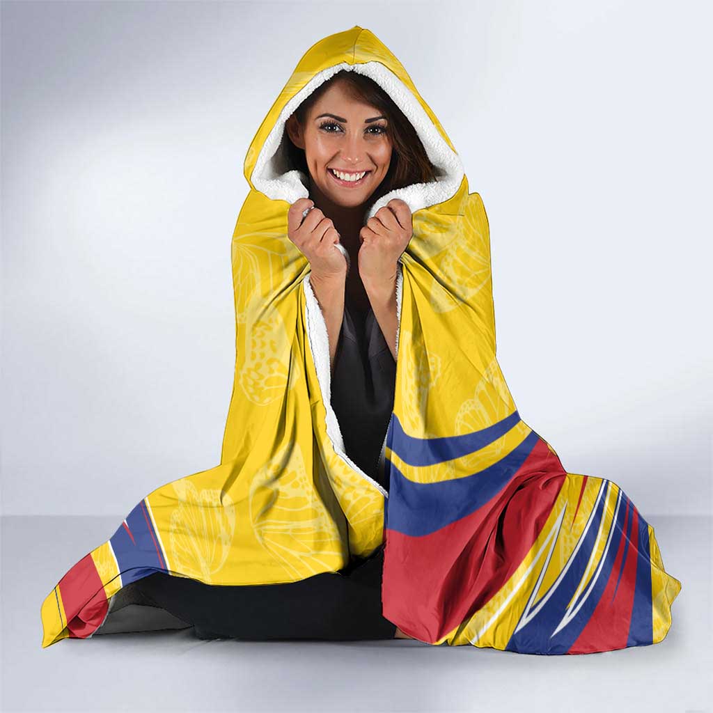 Colombia Football Hooded Blanket WC2026 Butterflies Inspired