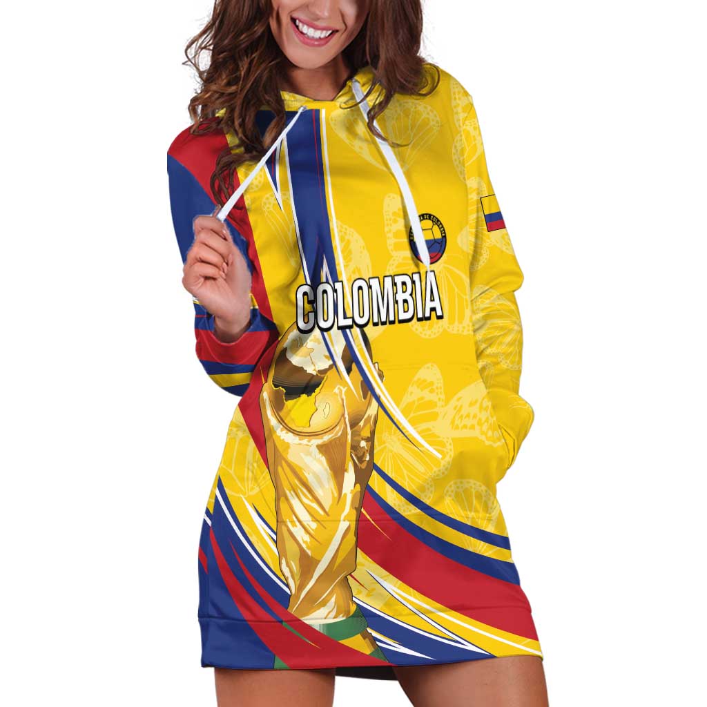 Colombia Football Personalized Hoodie Dress WC2026 Butterflies Inspired