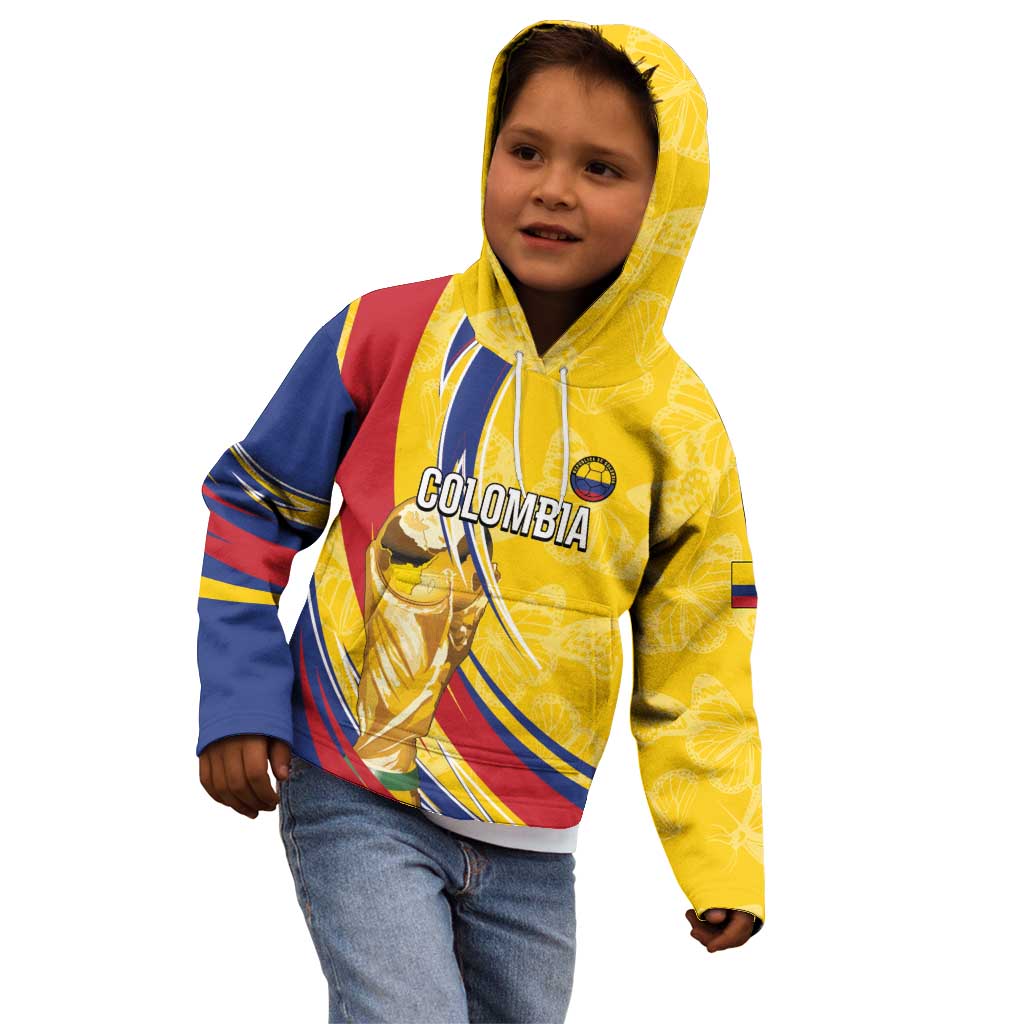 Colombia Football Personalized Kid Hoodie WC2026 Butterflies Inspired