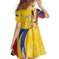 Colombia Football Personalized Kid Short Sleeve Dress WC2026 Butterflies Inspired