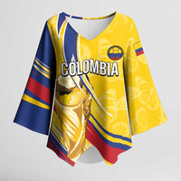 Colombia Football Personalized Kimono Sleeve Blouse WC2026 Butterflies Inspired