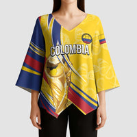 Colombia Football Personalized Kimono Sleeve Blouse WC2026 Butterflies Inspired