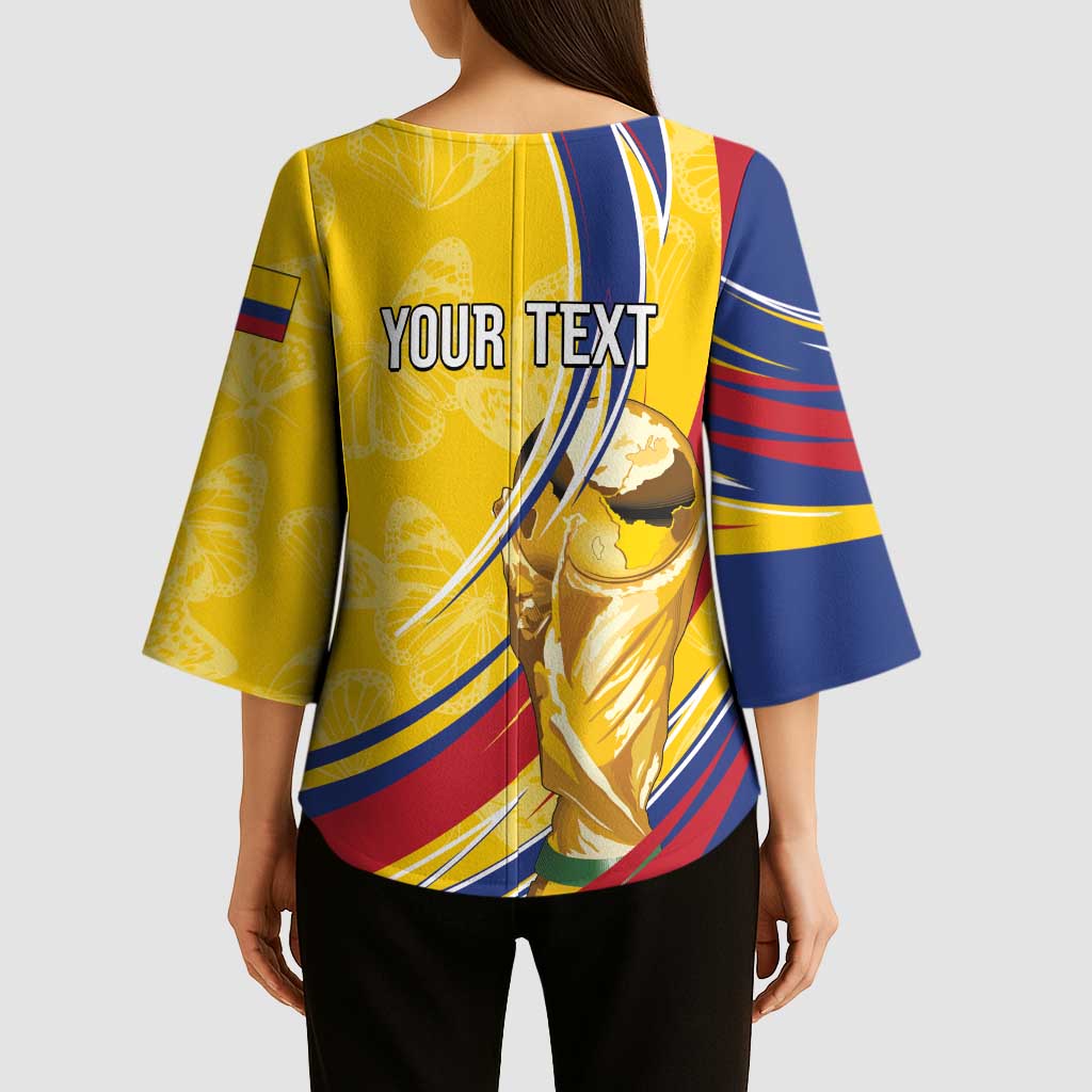 Colombia Football Personalized Kimono Sleeve Blouse WC2026 Butterflies Inspired