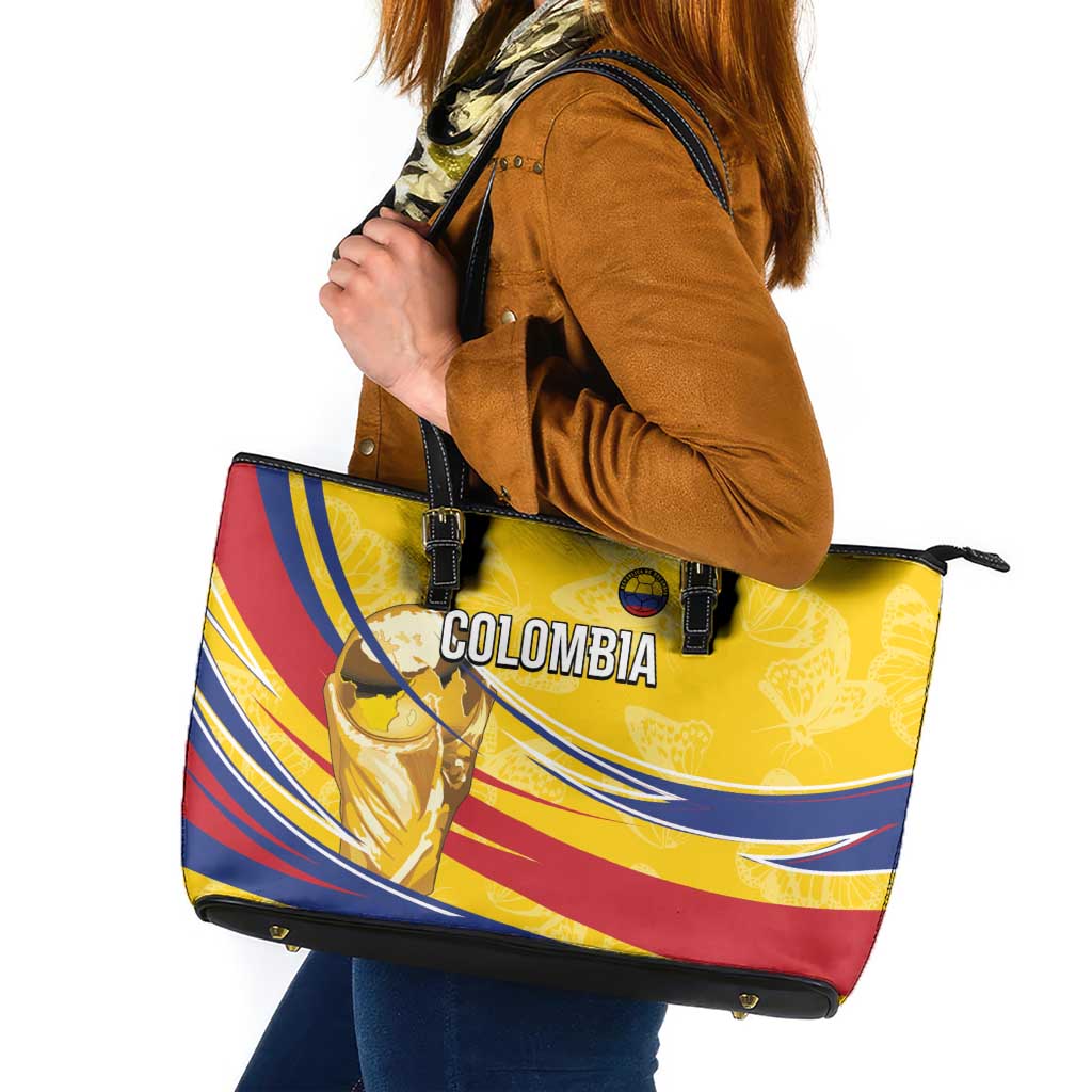 Colombia Football Leather Tote Bag WC2026 Butterflies Inspired