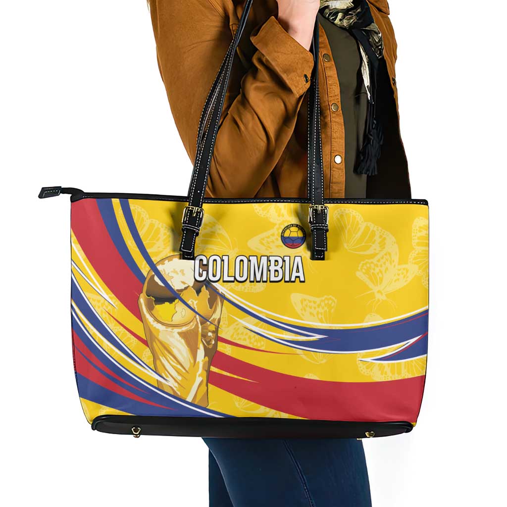 Colombia Football Leather Tote Bag WC2026 Butterflies Inspired