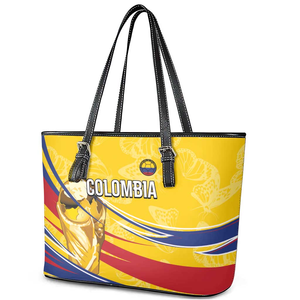 Colombia Football Leather Tote Bag WC2026 Butterflies Inspired