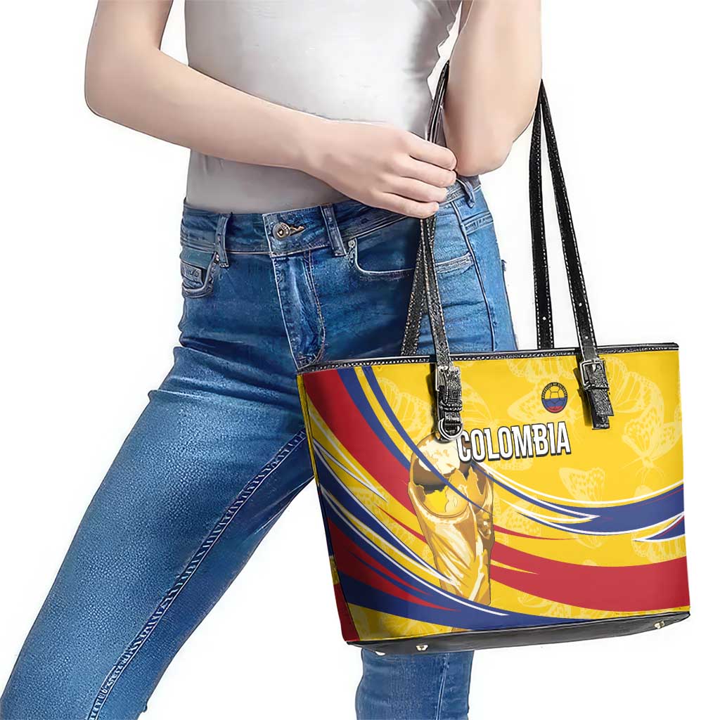 Colombia Football Leather Tote Bag WC2026 Butterflies Inspired