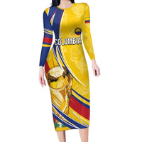 Colombia Football Personalized Long Sleeve Bodycon Dress WC2026 Butterflies Inspired