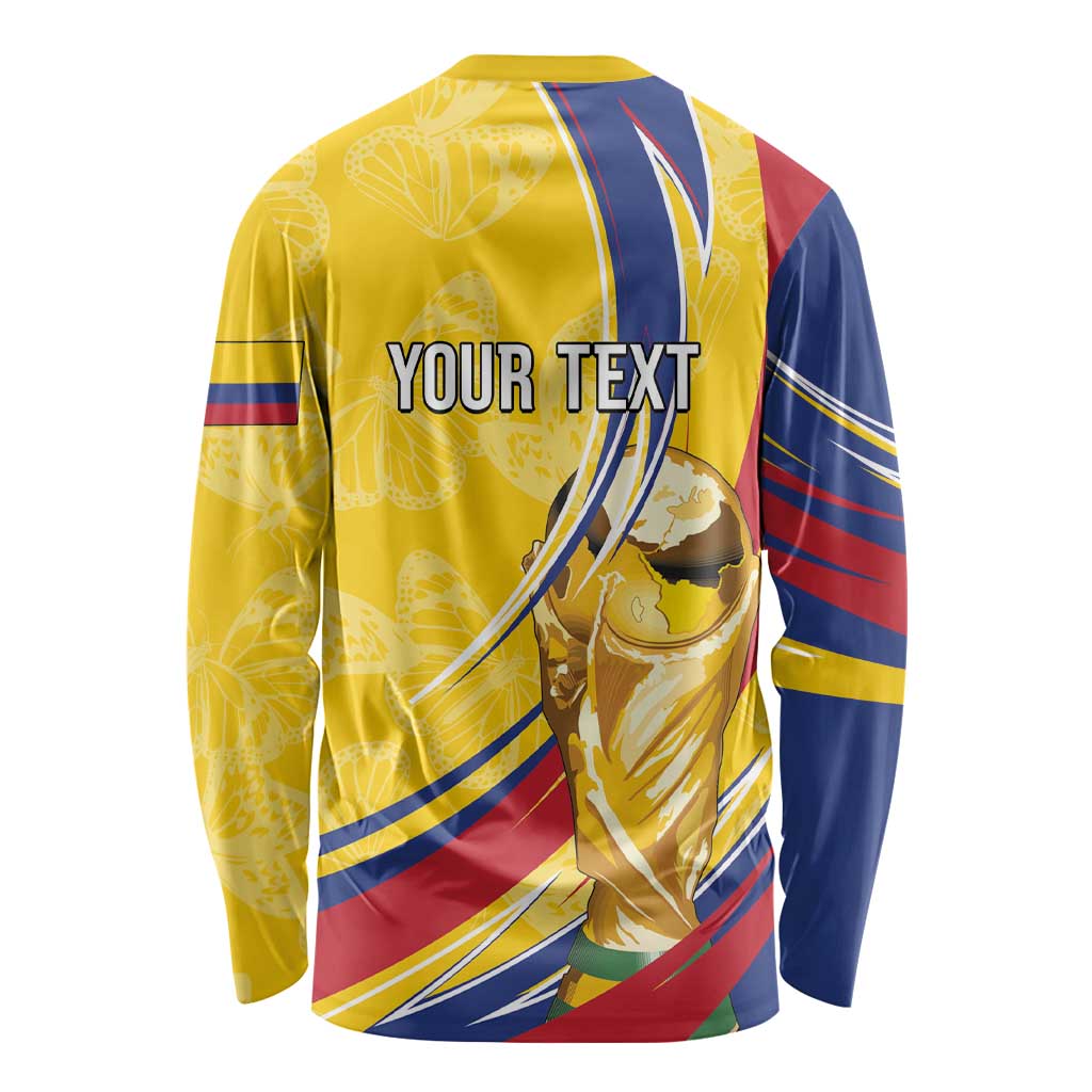 Colombia Football Personalized Long Sleeve Shirt WC2026 Butterflies Inspired