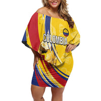Colombia Football Personalized Off Shoulder Short Dress WC2026 Butterflies Inspired
