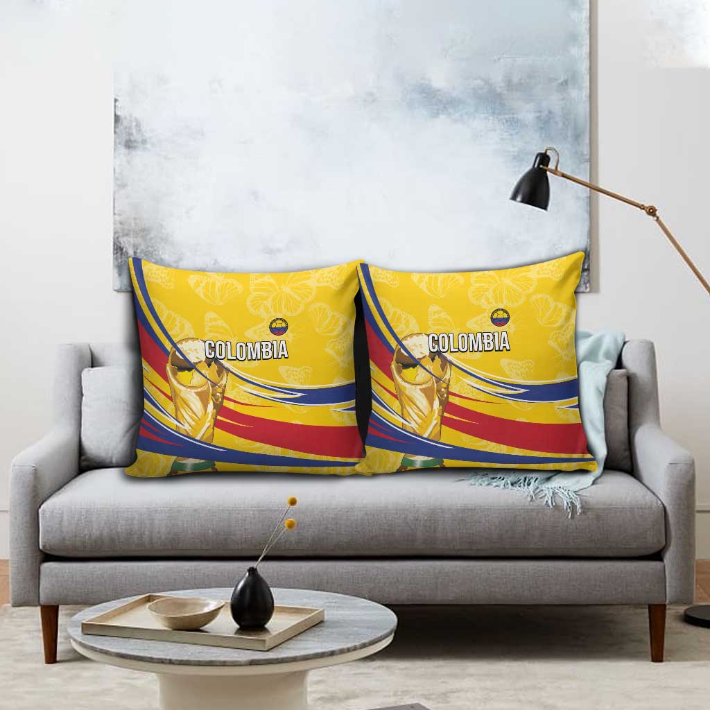 Colombia Football Pillow Cover WC2026 Butterflies Inspired