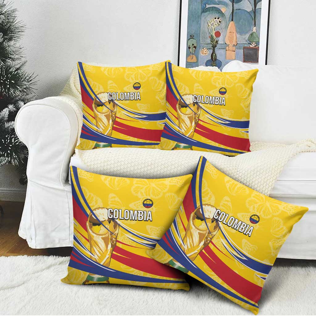 Colombia Football Pillow Cover WC2026 Butterflies Inspired