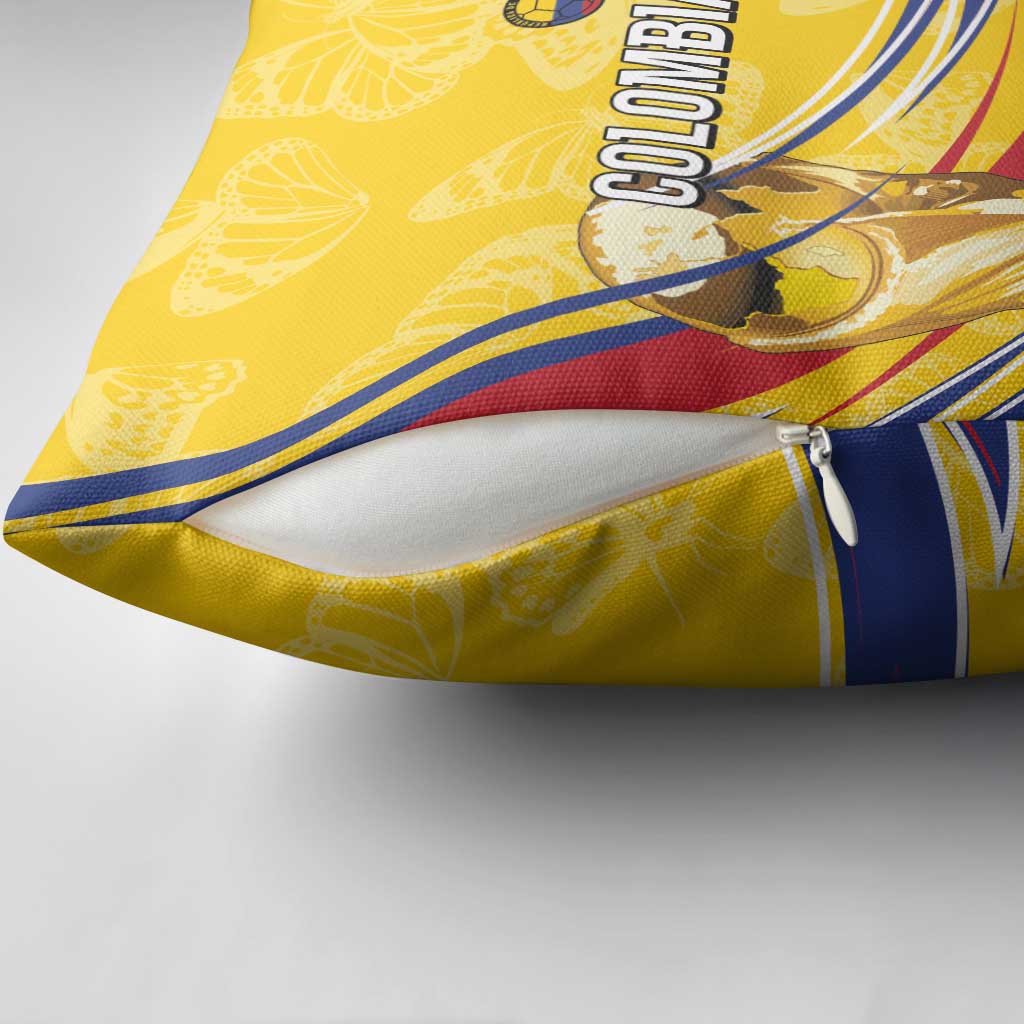 Colombia Football Pillow Cover WC2026 Butterflies Inspired