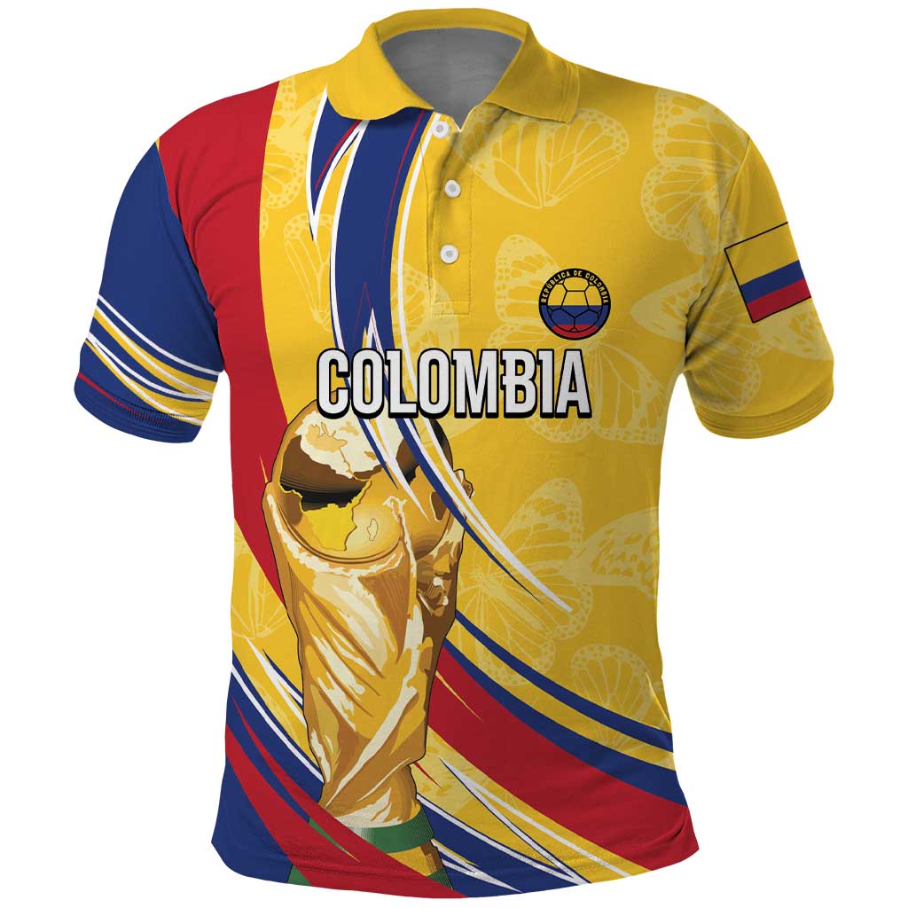 Colombia Football Personalized Polo Shirt WC2026 Butterflies Inspired