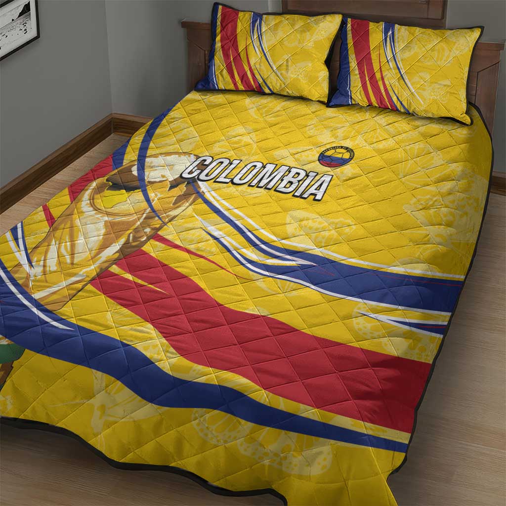 Colombia Football Quilt Bed Set WC2026 Butterflies Inspired