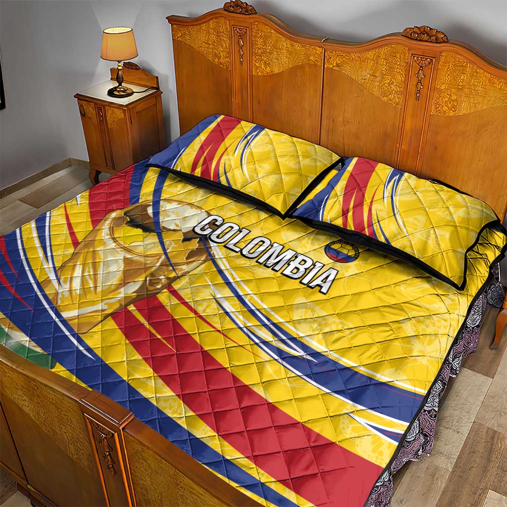 Colombia Football Quilt Bed Set WC2026 Butterflies Inspired