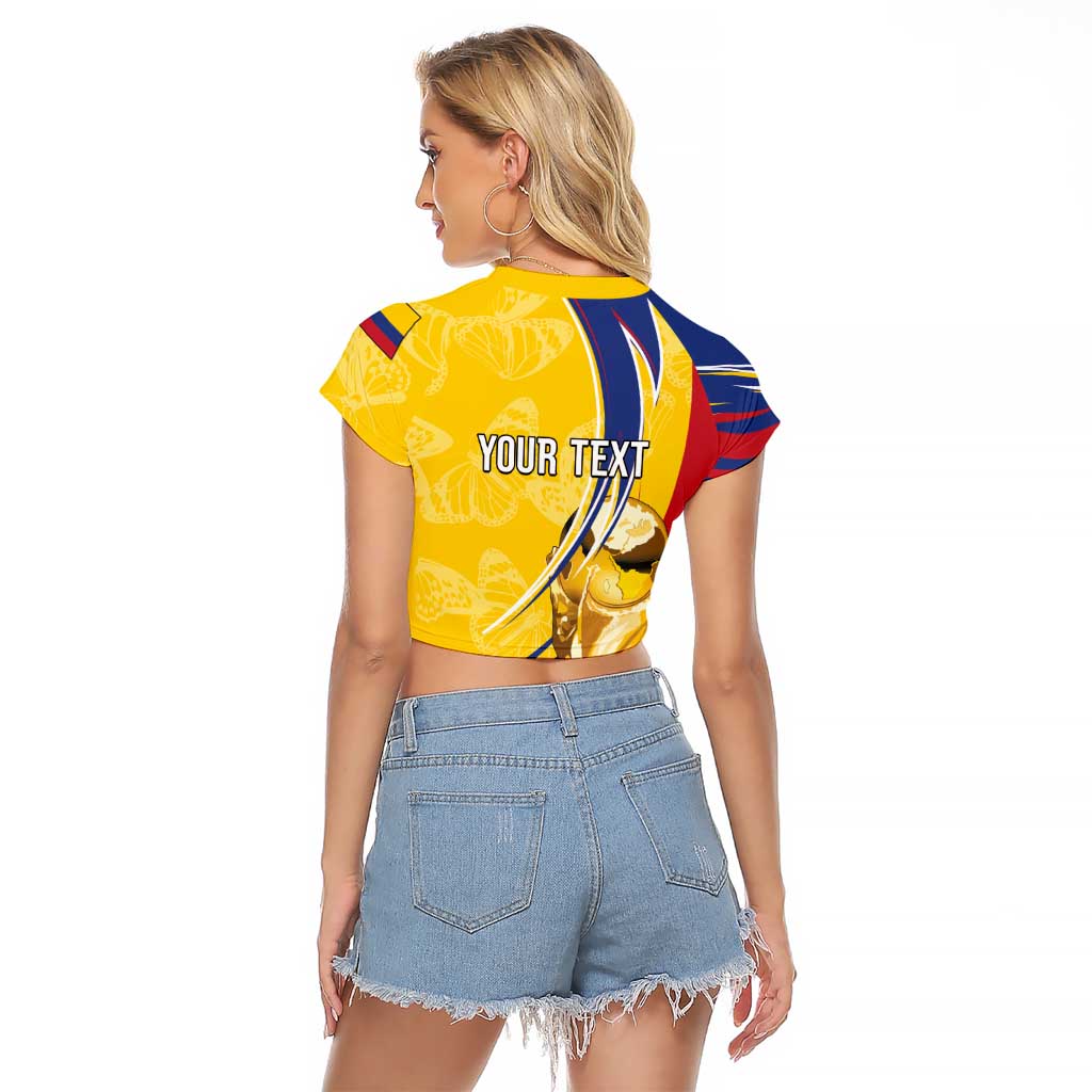 Colombia Football Personalized Raglan Cropped T Shirt WC2026 Butterflies Inspired