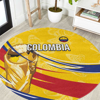 Colombia Football Round Carpet WC2026 Butterflies Inspired