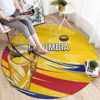 Colombia Football Round Carpet WC2026 Butterflies Inspired