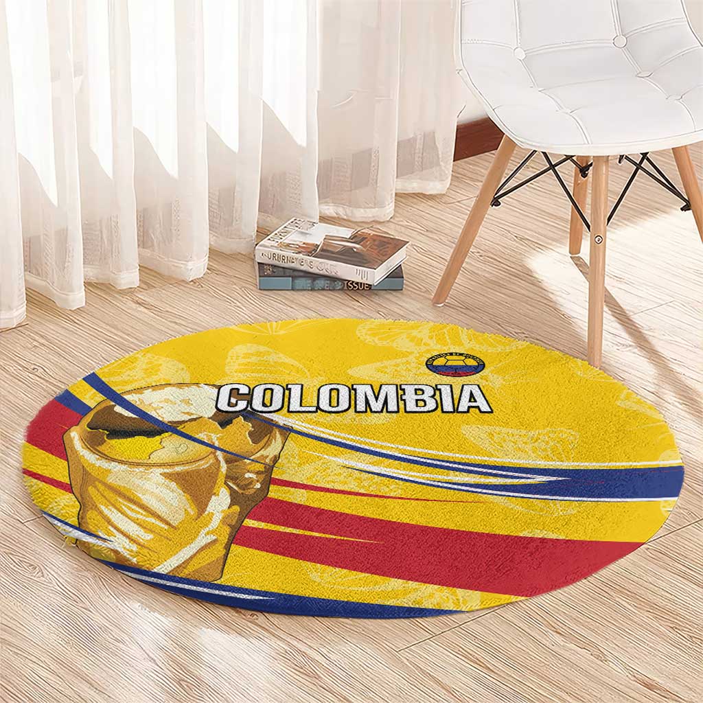 Colombia Football Round Carpet WC2026 Butterflies Inspired