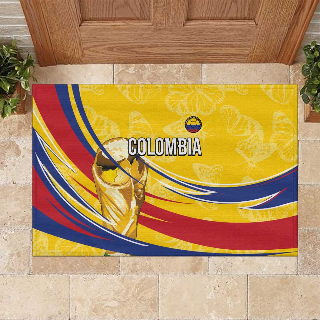 Colombia Football Rubber Doormat WC2026 Butterflies Inspired