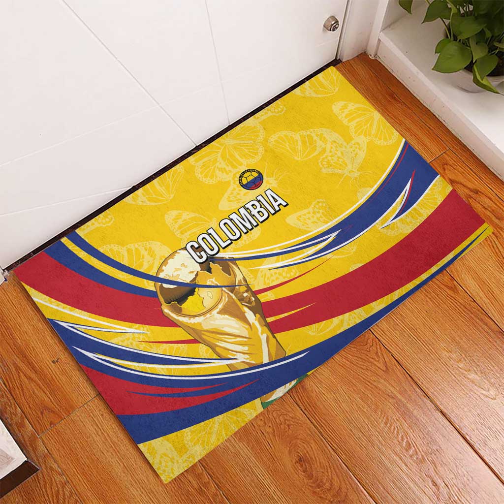 Colombia Football Rubber Doormat WC2026 Butterflies Inspired
