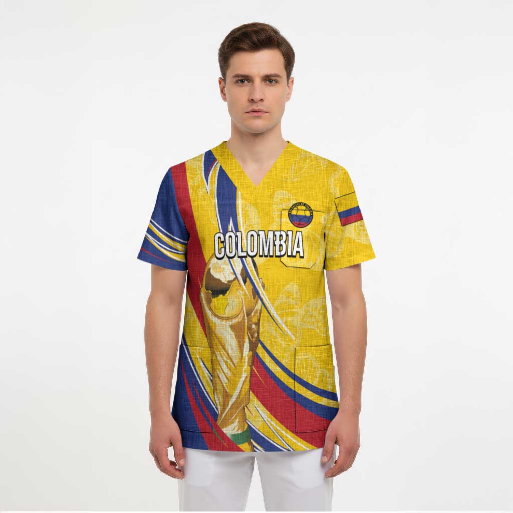 Colombia Football Personalized Scrub Top WC2026 Butterflies Inspired
