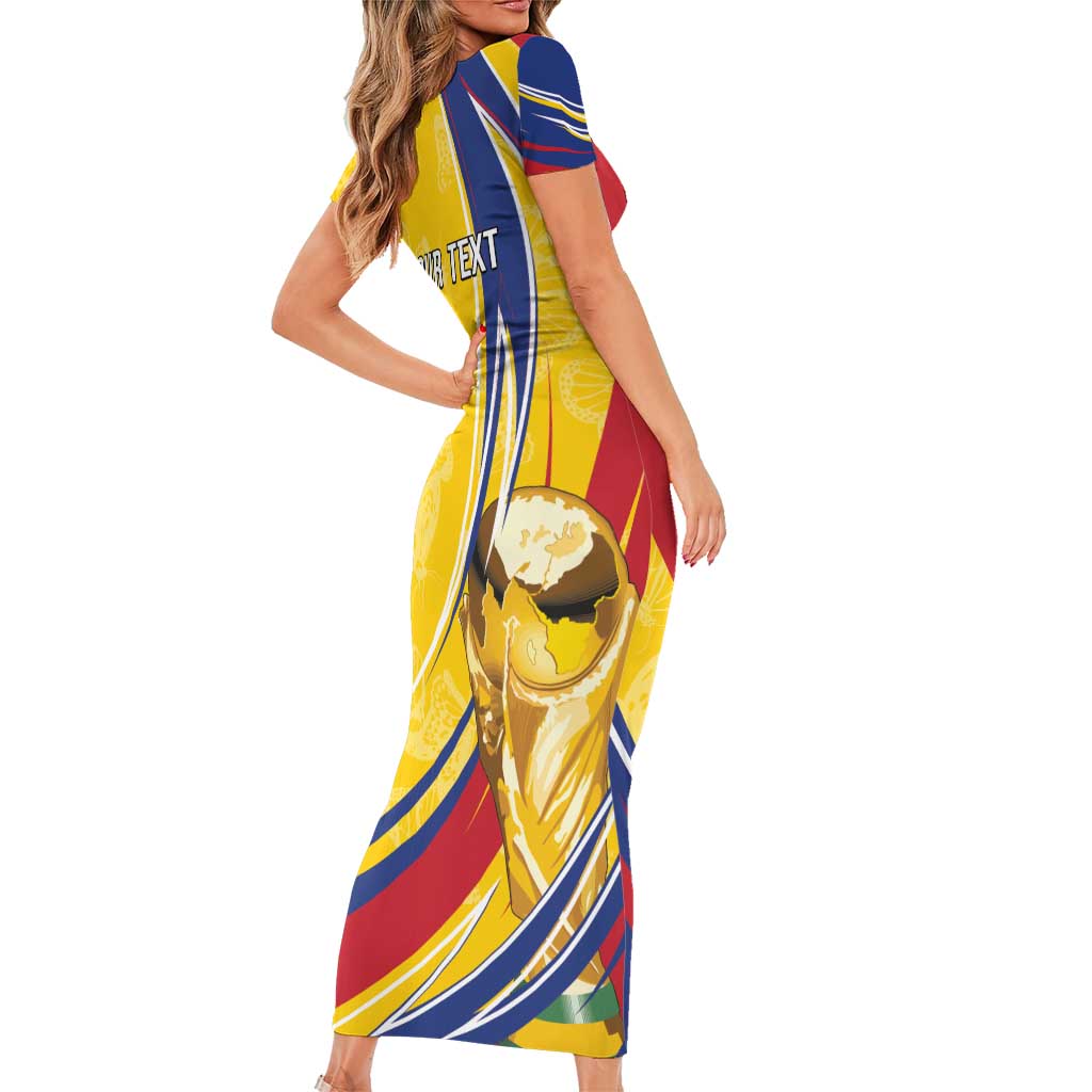 Colombia Football Personalized Short Sleeve Bodycon Dress WC2026 Butterflies Inspired