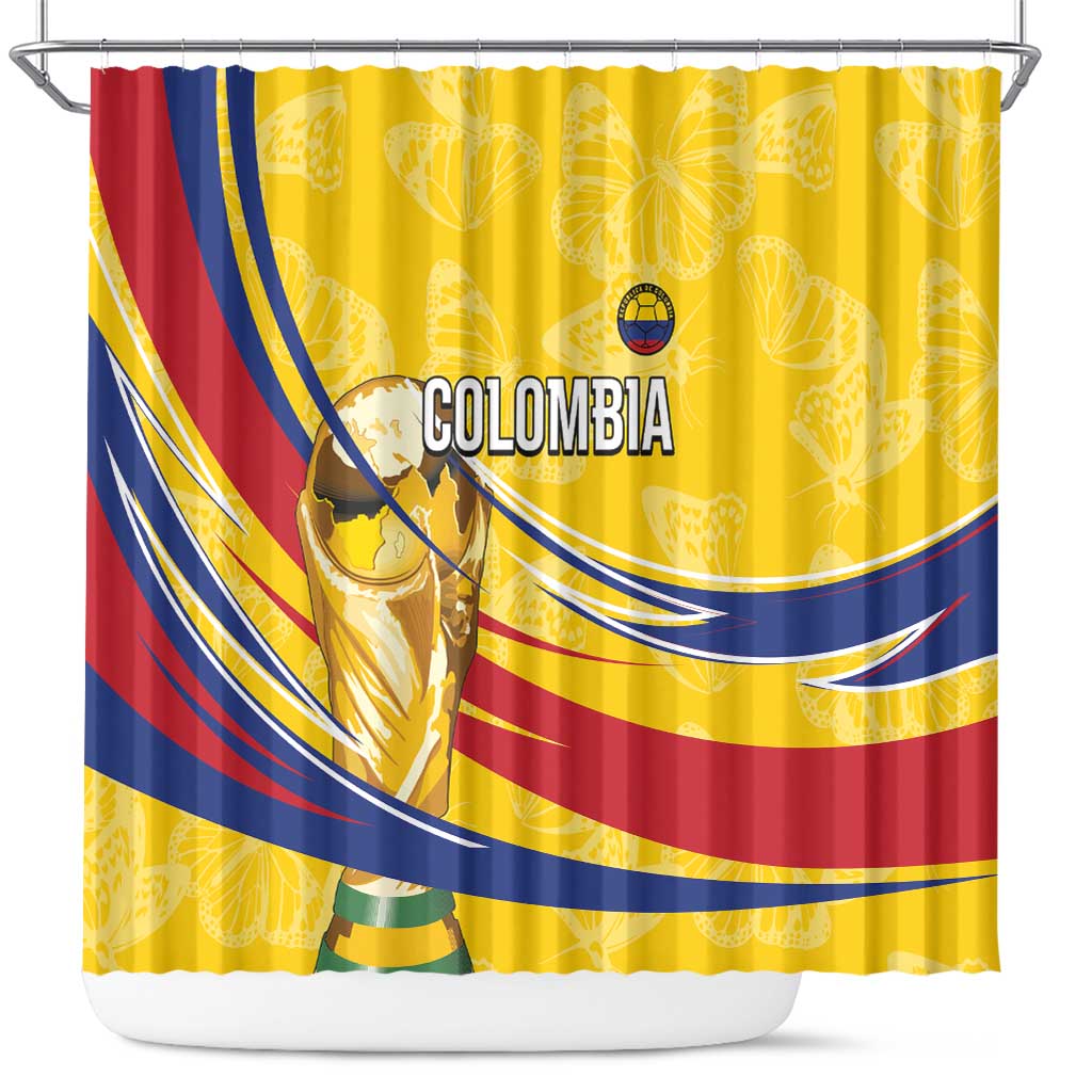 Colombia Football Shower Curtain WC2026 Butterflies Inspired