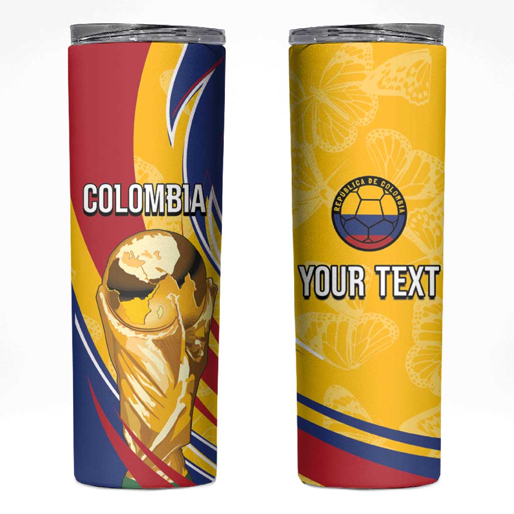 Colombia Football Personalized Skinny Tumbler WC2026 Butterflies Inspired