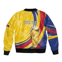 Colombia Football Personalized Sleeve Zip Bomber Jacket WC2026 Butterflies Inspired