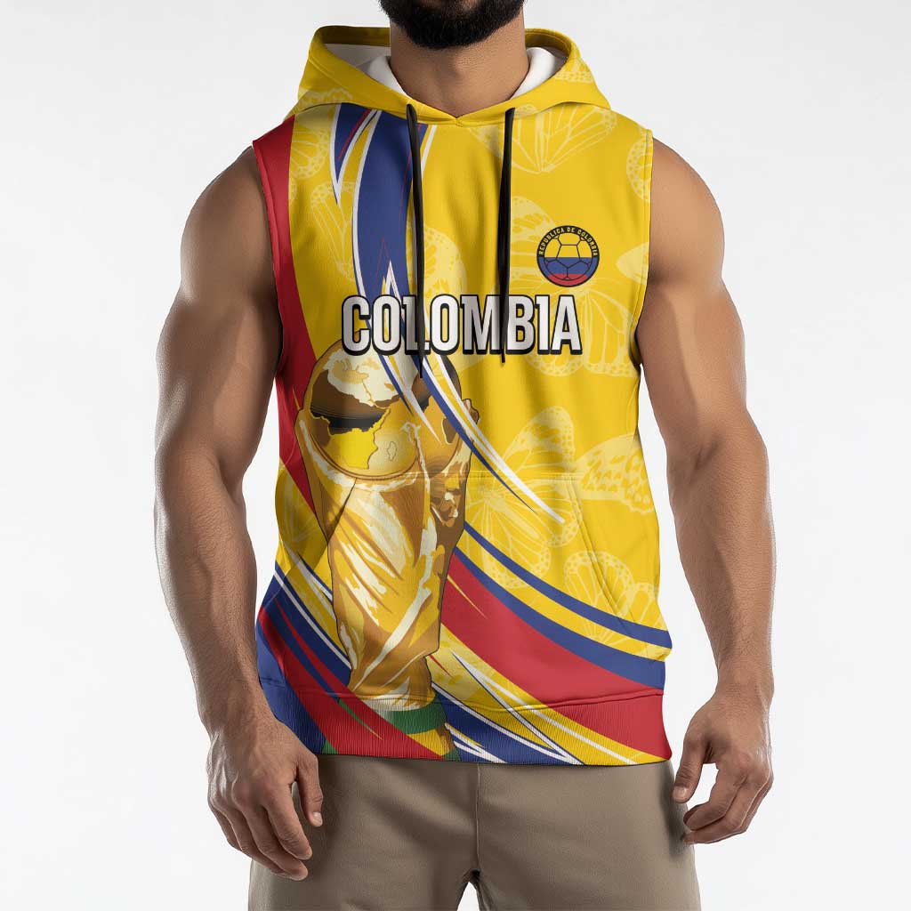 Colombia Football Personalized Sleeveless Hoodie WC2026 Butterflies Inspired