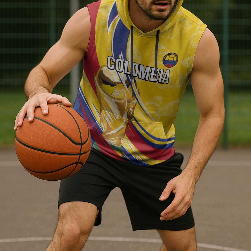 Colombia Football Personalized Sleeveless Hoodie WC2026 Butterflies Inspired