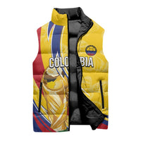 Colombia Football Personalized Sleeveless Puffer Jacket WC2026 Butterflies Inspired