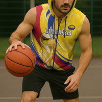 Colombia Football Personalized Sleeveless Zip Hoodie WC2026 Butterflies Inspired