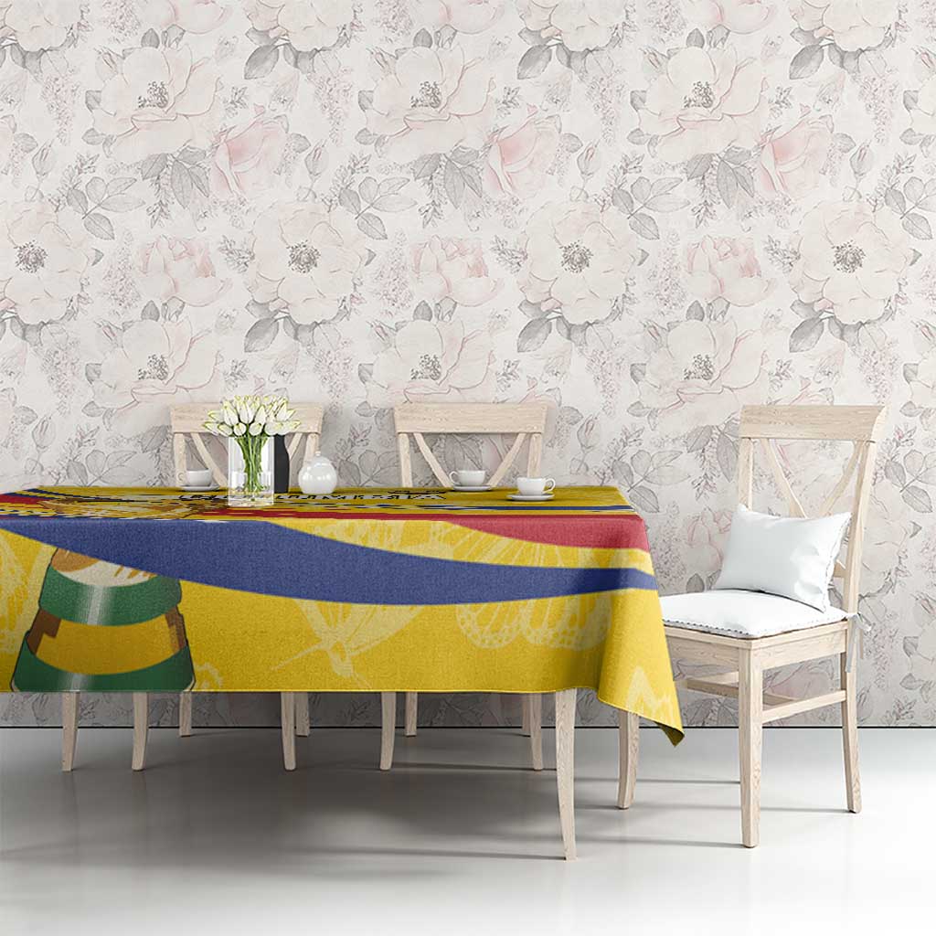 Colombia Football Tablecloth WC2026 Butterflies Inspired