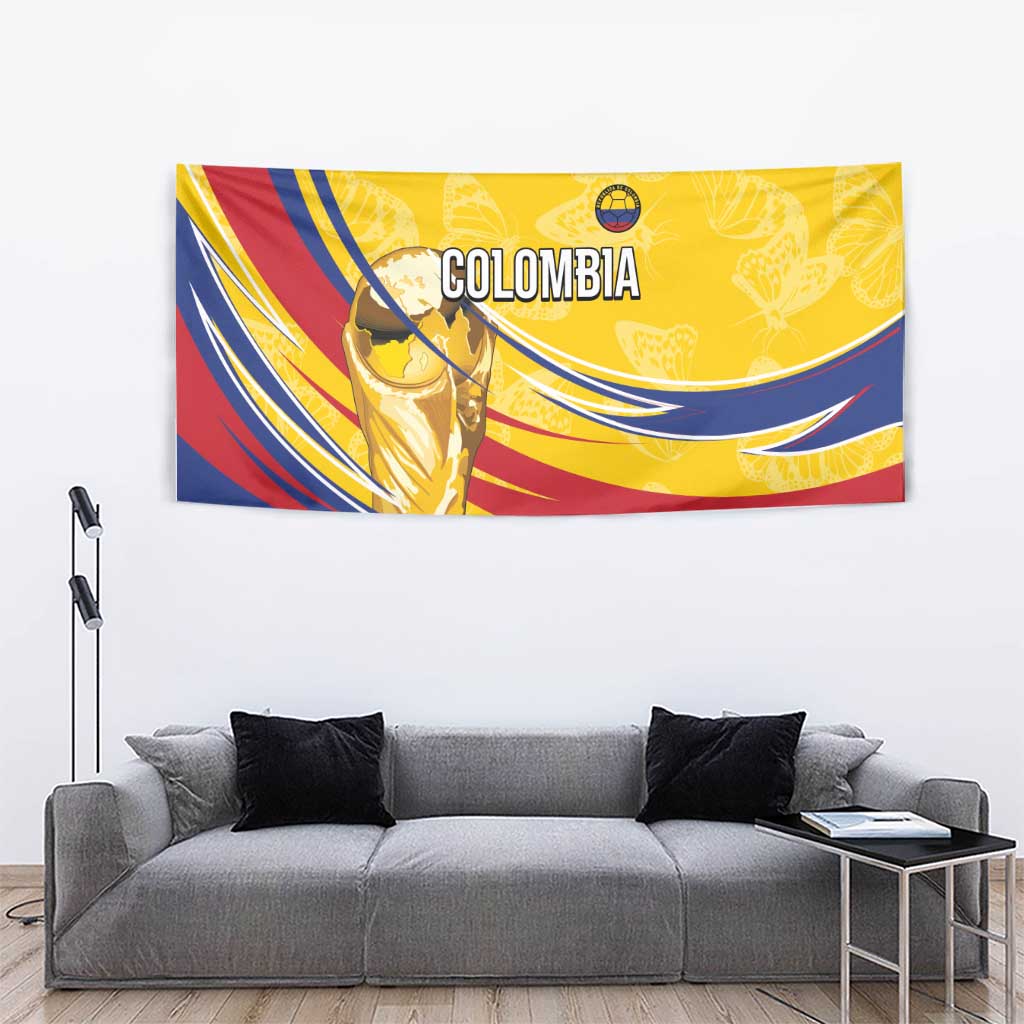 Colombia Football Tapestry WC2026 Butterflies Inspired