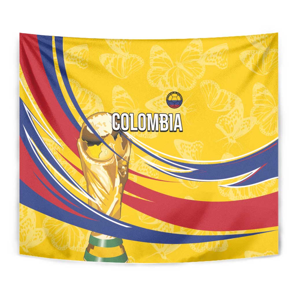 Colombia Football Tapestry WC2026 Butterflies Inspired