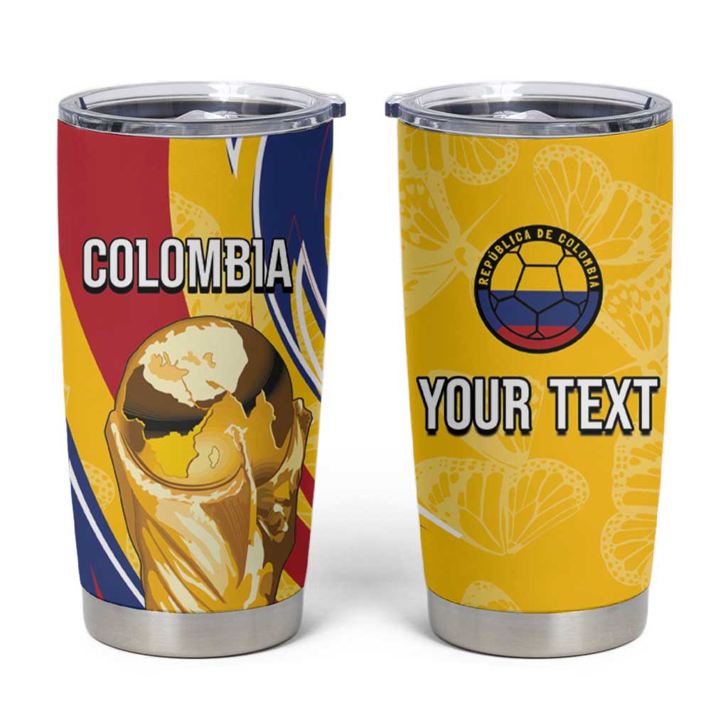 Colombia Football Personalized Tumbler Cup WC2026 Butterflies Inspired