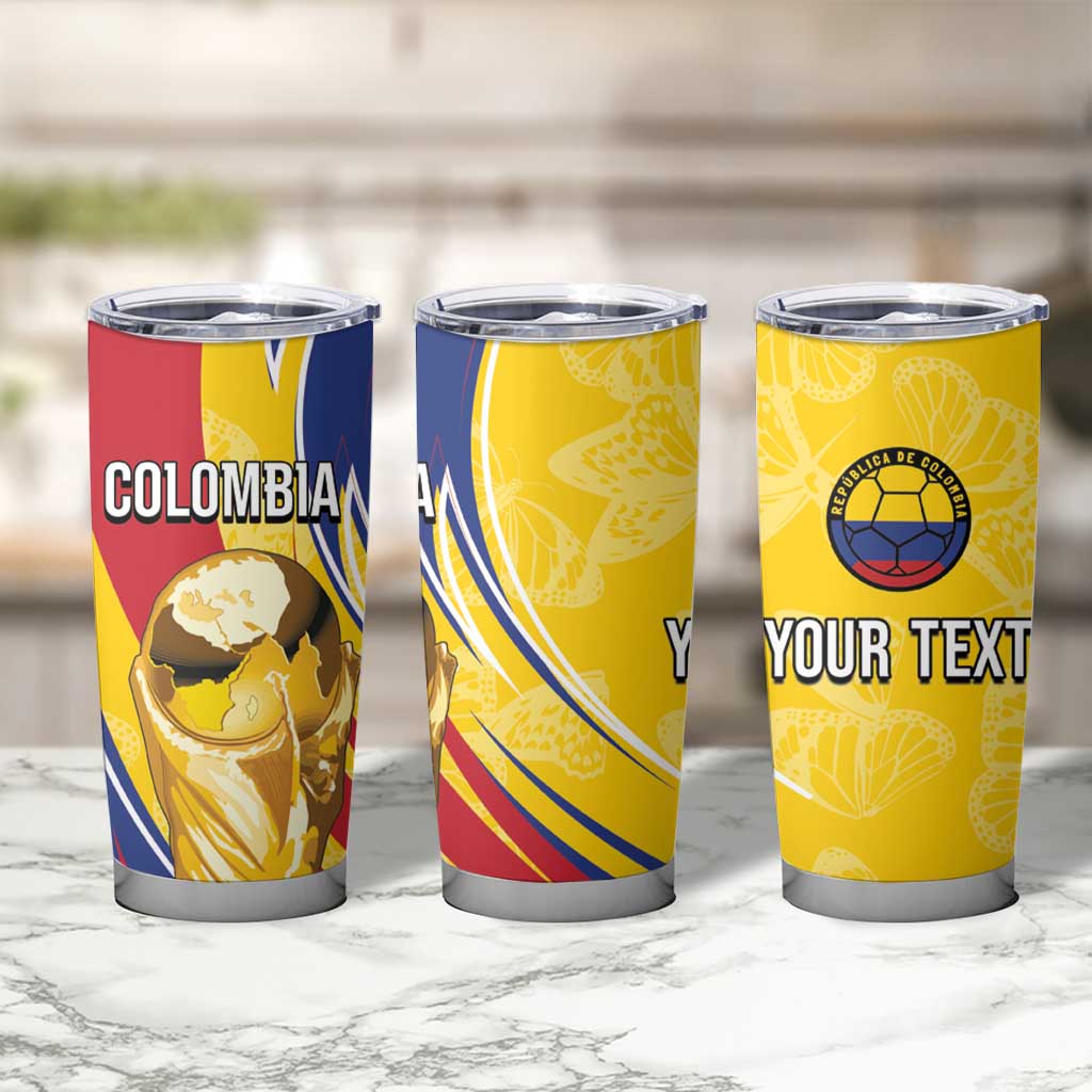 Colombia Football Personalized Tumbler Cup WC2026 Butterflies Inspired