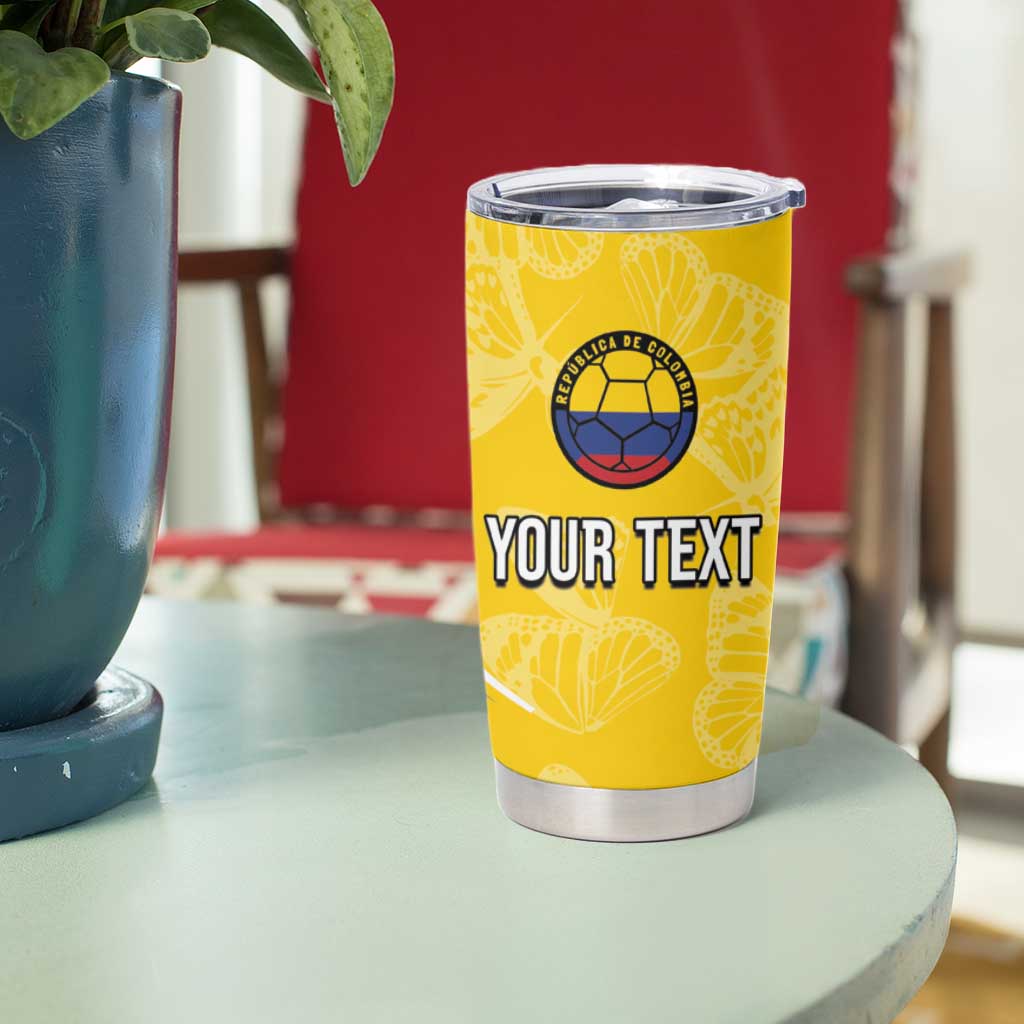 Colombia Football Personalized Tumbler Cup WC2026 Butterflies Inspired