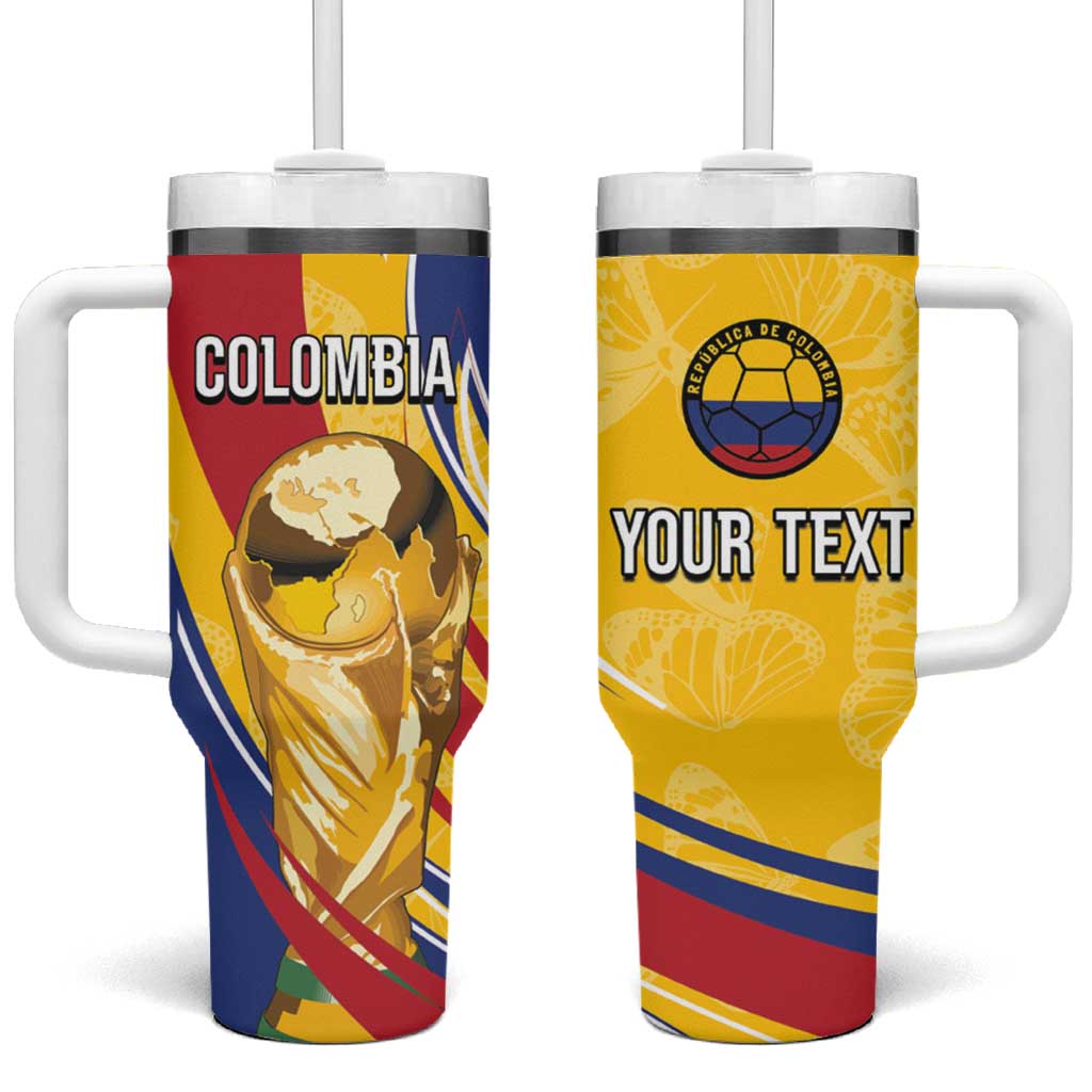Colombia Football Personalized Tumbler With Handle WC2026 Butterflies Inspired