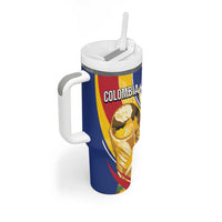 Colombia Football Personalized Tumbler With Handle WC2026 Butterflies Inspired