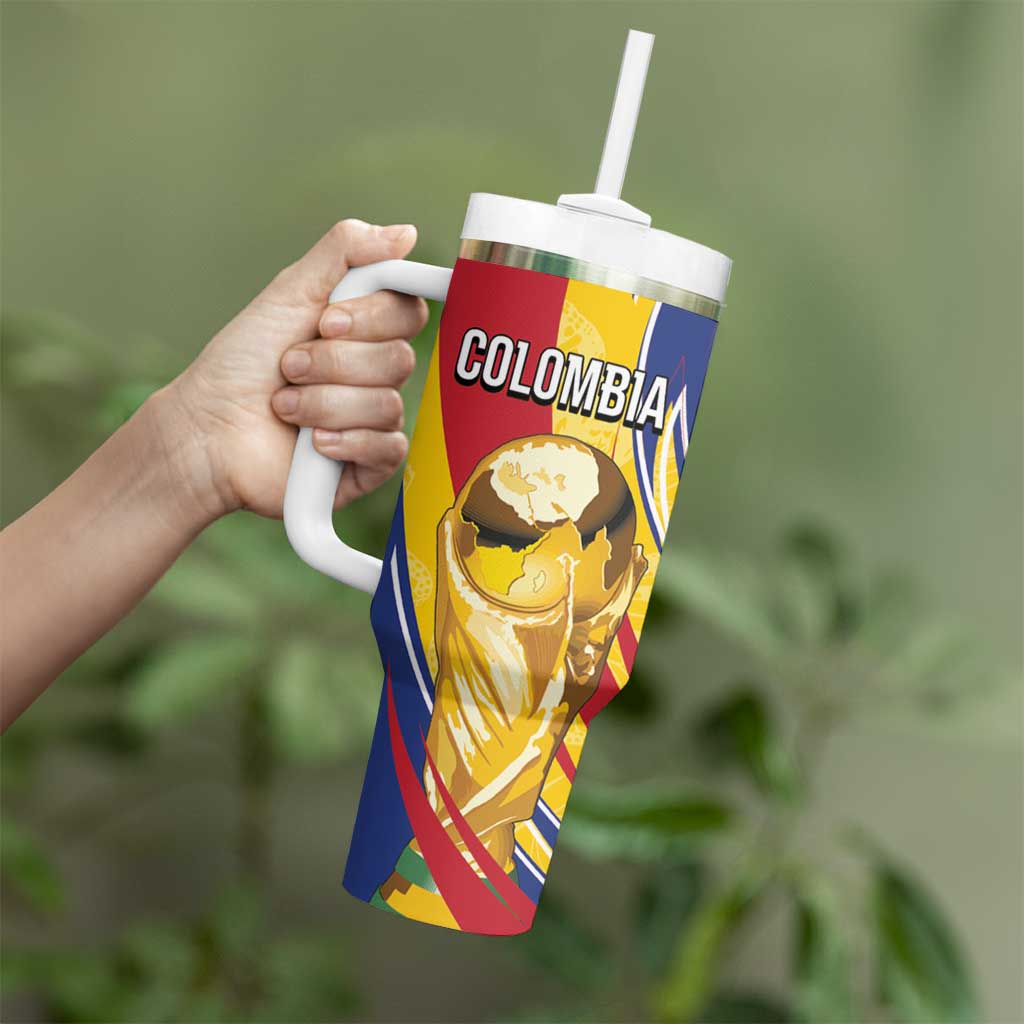 Colombia Football Personalized Tumbler With Handle WC2026 Butterflies Inspired