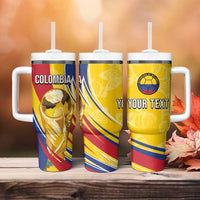 Colombia Football Personalized Tumbler With Handle WC2026 Butterflies Inspired